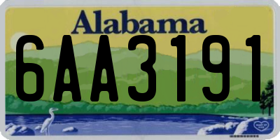 AL license plate 6AA3191