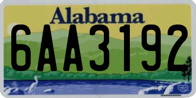 AL license plate 6AA3192