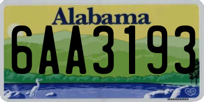AL license plate 6AA3193