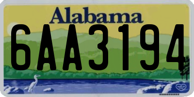 AL license plate 6AA3194