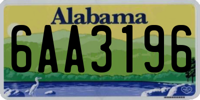 AL license plate 6AA3196