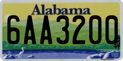 AL license plate 6AA3200