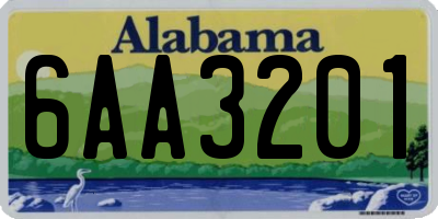 AL license plate 6AA3201