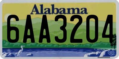 AL license plate 6AA3204