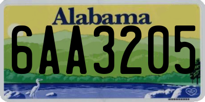 AL license plate 6AA3205
