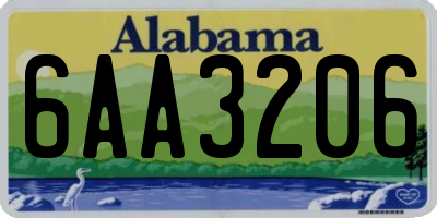AL license plate 6AA3206