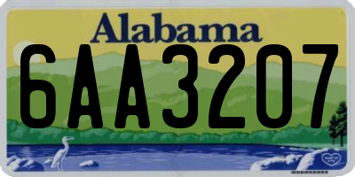 AL license plate 6AA3207
