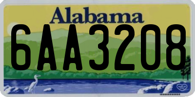 AL license plate 6AA3208