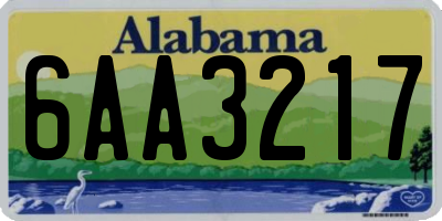 AL license plate 6AA3217