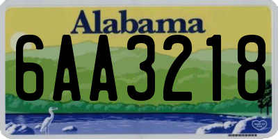 AL license plate 6AA3218