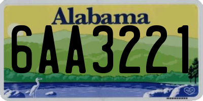 AL license plate 6AA3221