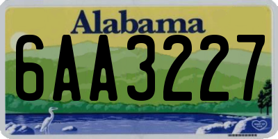 AL license plate 6AA3227