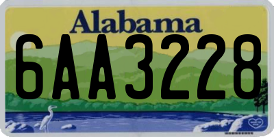 AL license plate 6AA3228