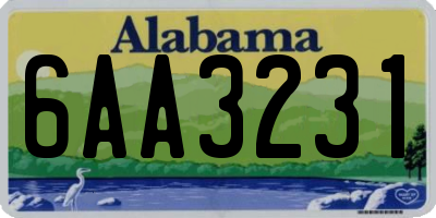 AL license plate 6AA3231