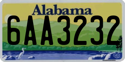 AL license plate 6AA3232