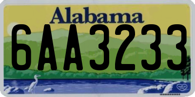 AL license plate 6AA3233