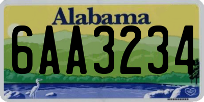 AL license plate 6AA3234