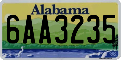 AL license plate 6AA3235