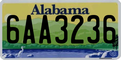 AL license plate 6AA3236