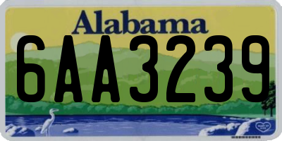 AL license plate 6AA3239