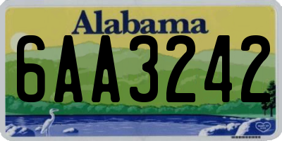 AL license plate 6AA3242