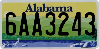 AL license plate 6AA3243