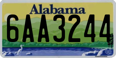 AL license plate 6AA3244