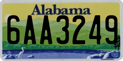 AL license plate 6AA3249