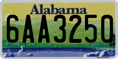 AL license plate 6AA3250