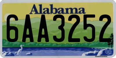 AL license plate 6AA3252