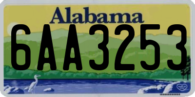AL license plate 6AA3253