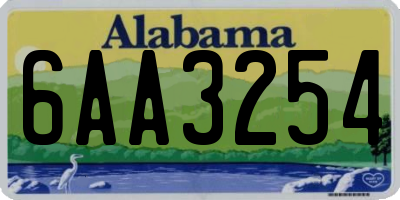 AL license plate 6AA3254