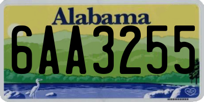 AL license plate 6AA3255