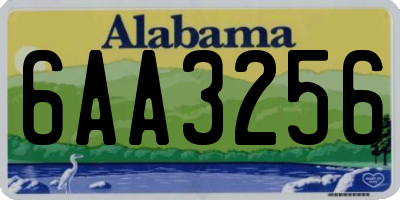 AL license plate 6AA3256
