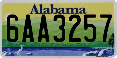 AL license plate 6AA3257