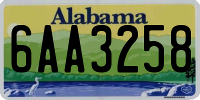 AL license plate 6AA3258