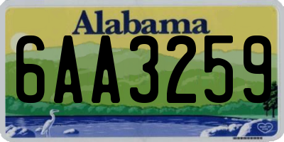 AL license plate 6AA3259