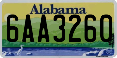 AL license plate 6AA3260