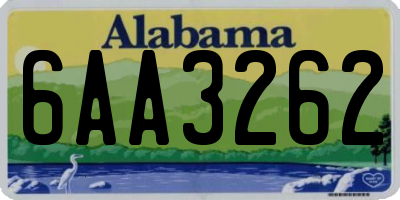 AL license plate 6AA3262