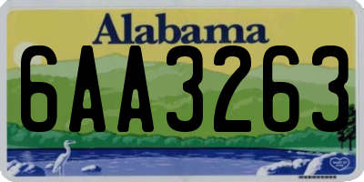 AL license plate 6AA3263