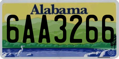 AL license plate 6AA3266