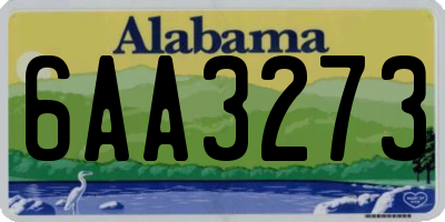 AL license plate 6AA3273