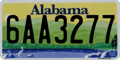 AL license plate 6AA3277