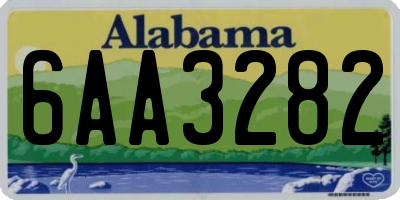 AL license plate 6AA3282