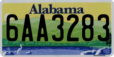 AL license plate 6AA3283