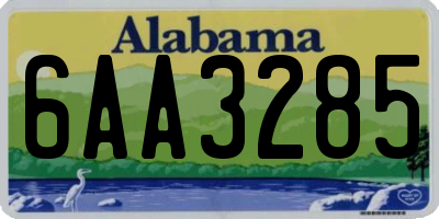 AL license plate 6AA3285