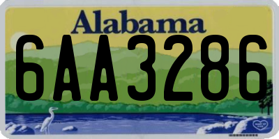 AL license plate 6AA3286