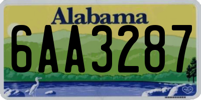 AL license plate 6AA3287