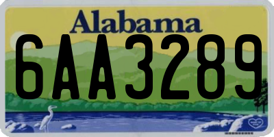 AL license plate 6AA3289