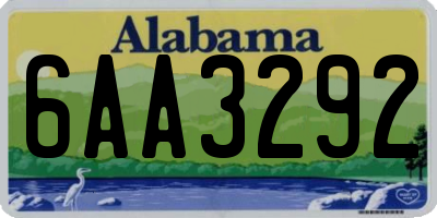 AL license plate 6AA3292
